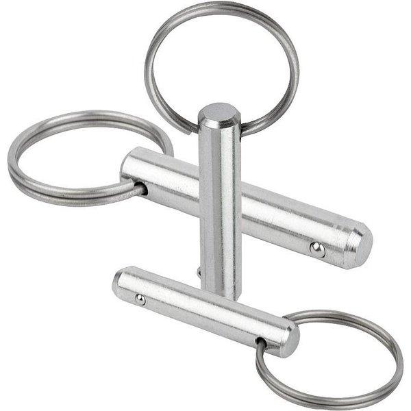 Kipp Locking Pin With Key Ring, W. Axial Lock, D1=6 L=15, Steel, Comp:Stainless Steel K0365.102306015